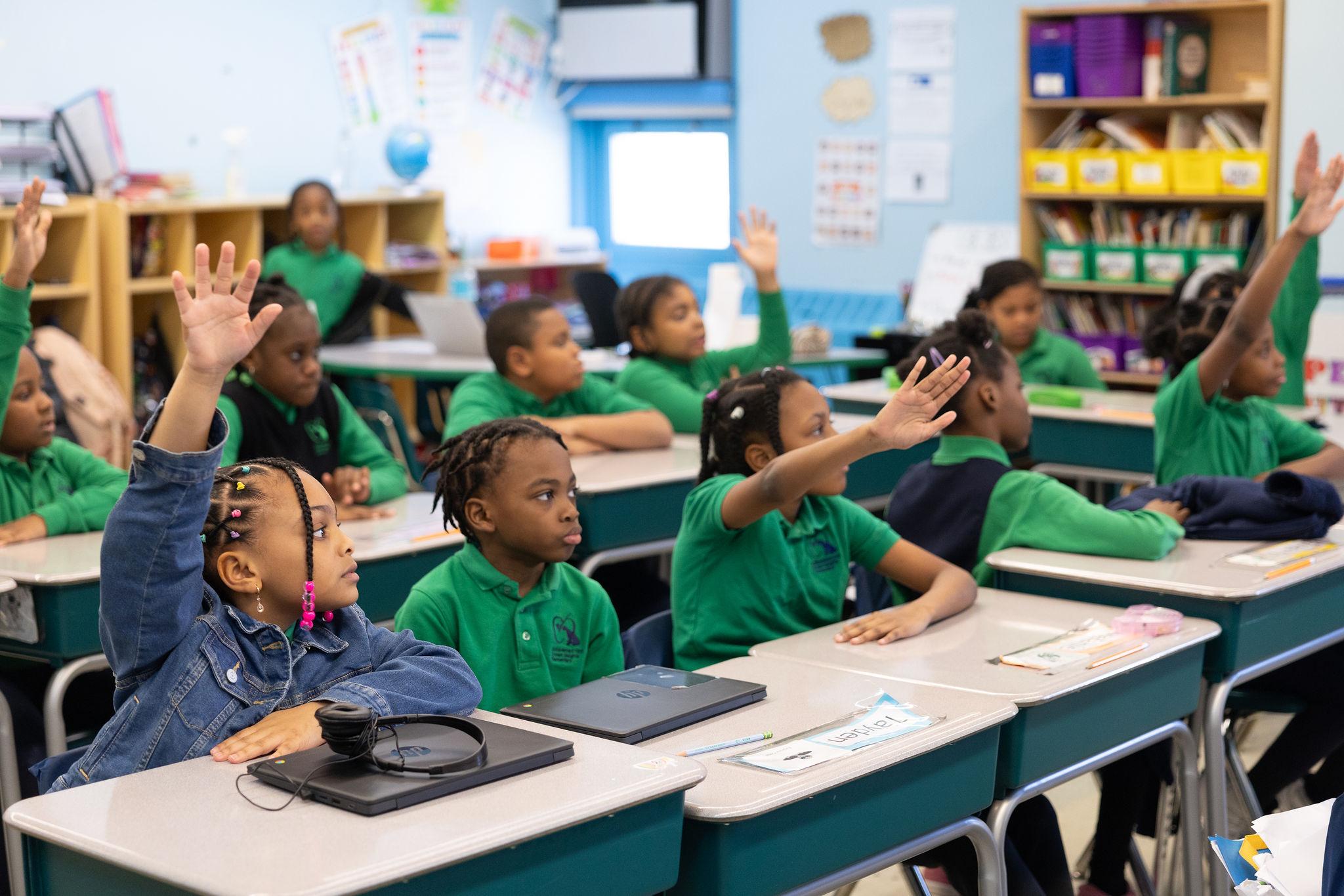 Students working in classroom