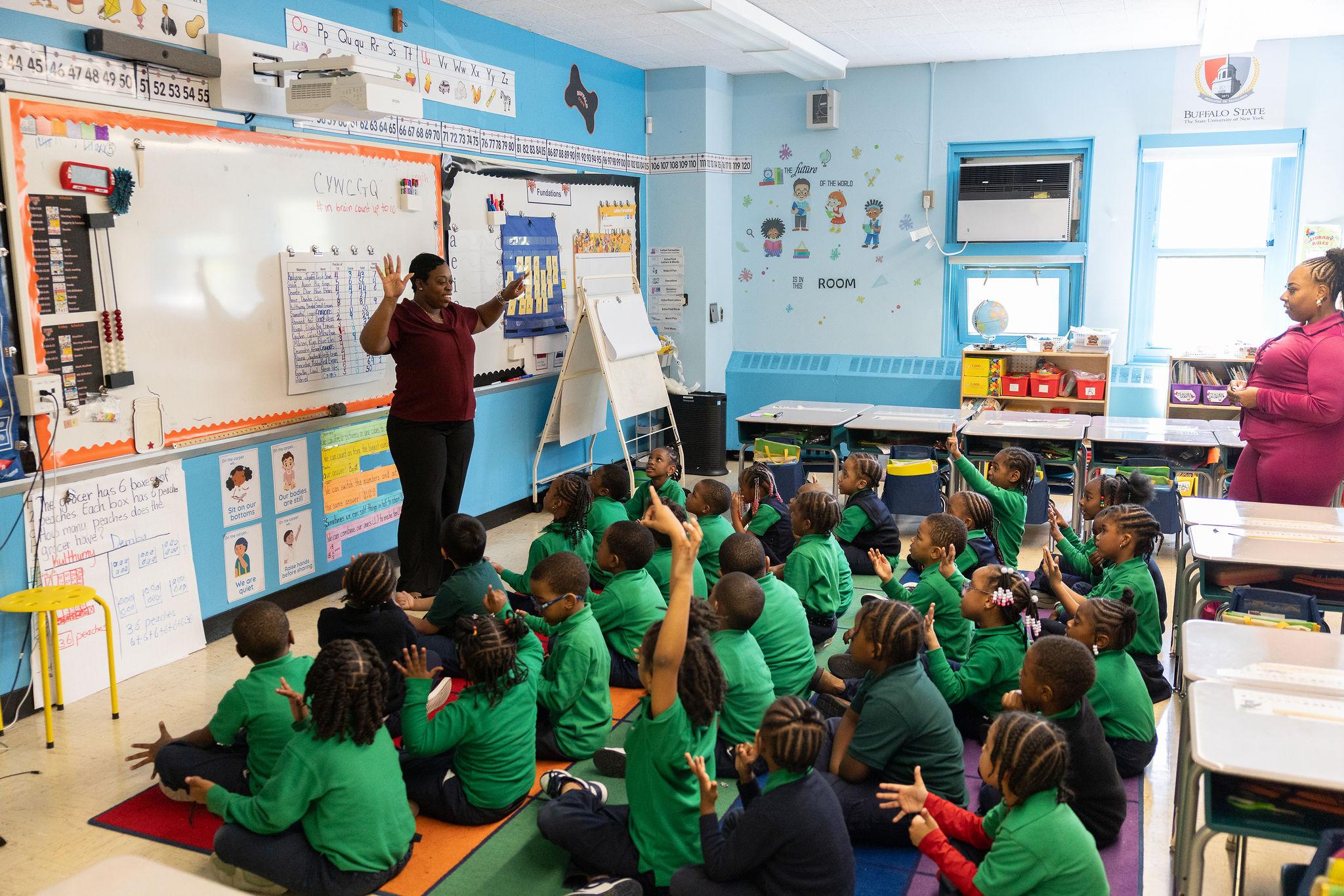 Students working in classroom