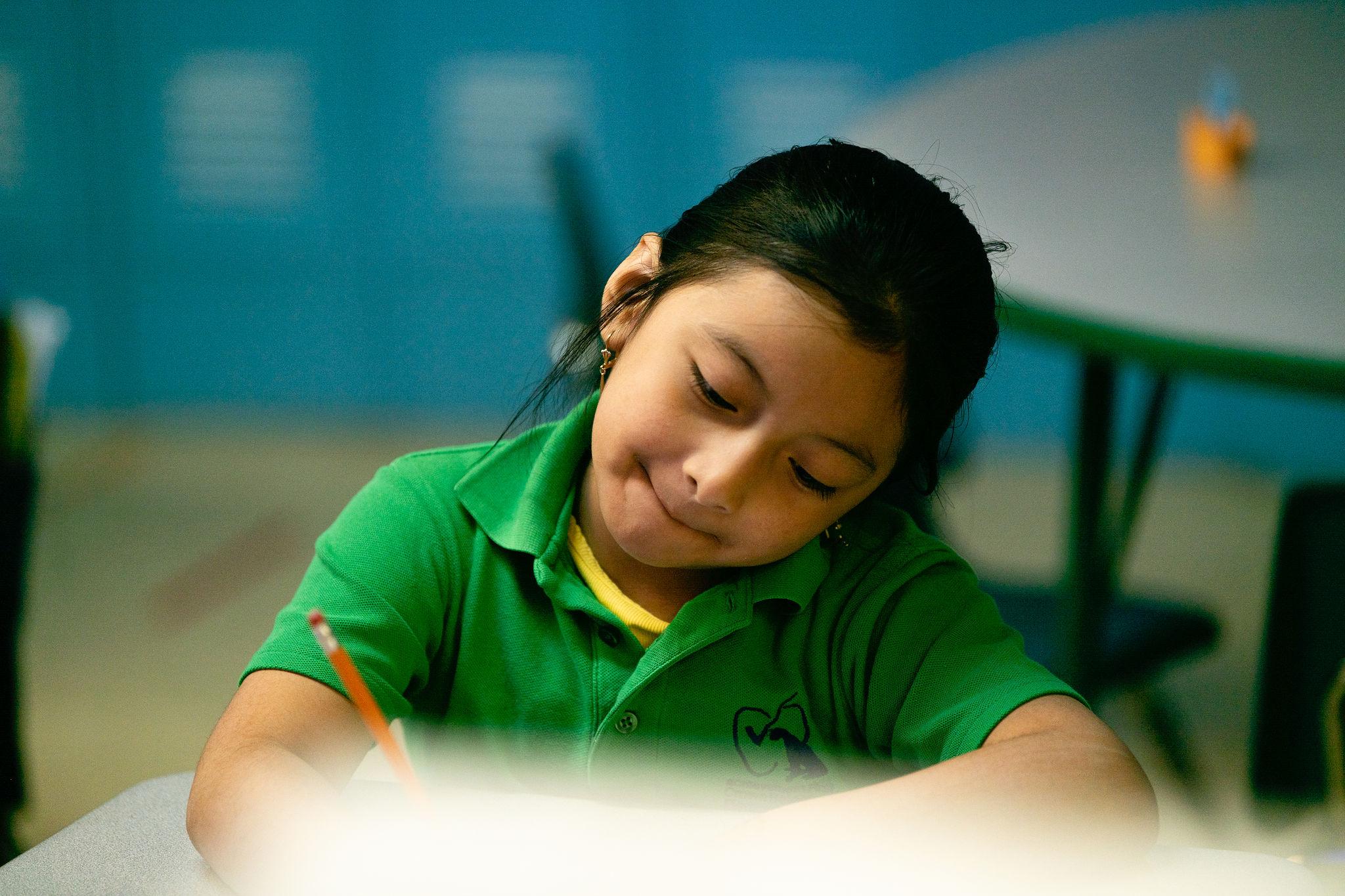 Students working in classroom