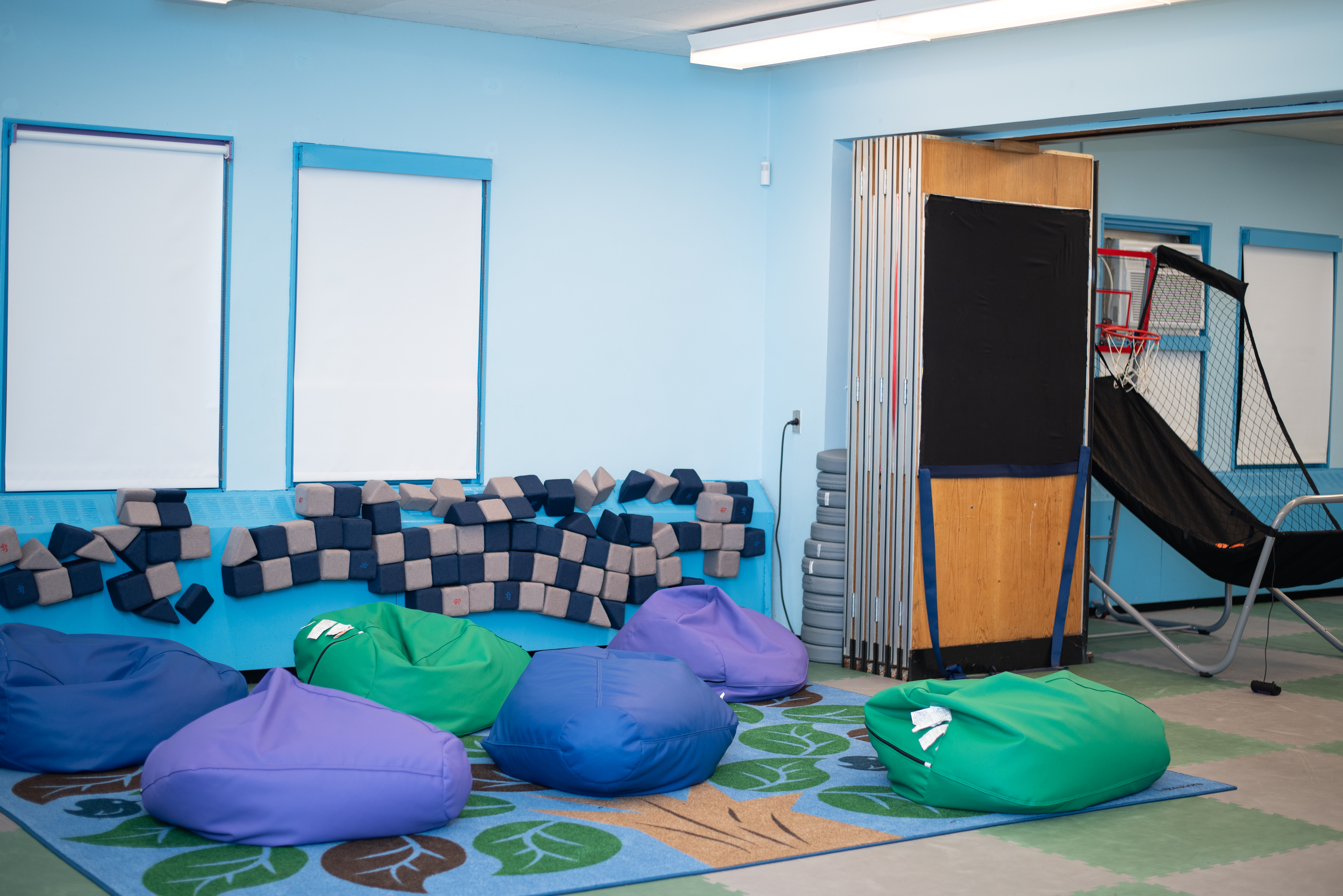 Students exploring the playroom