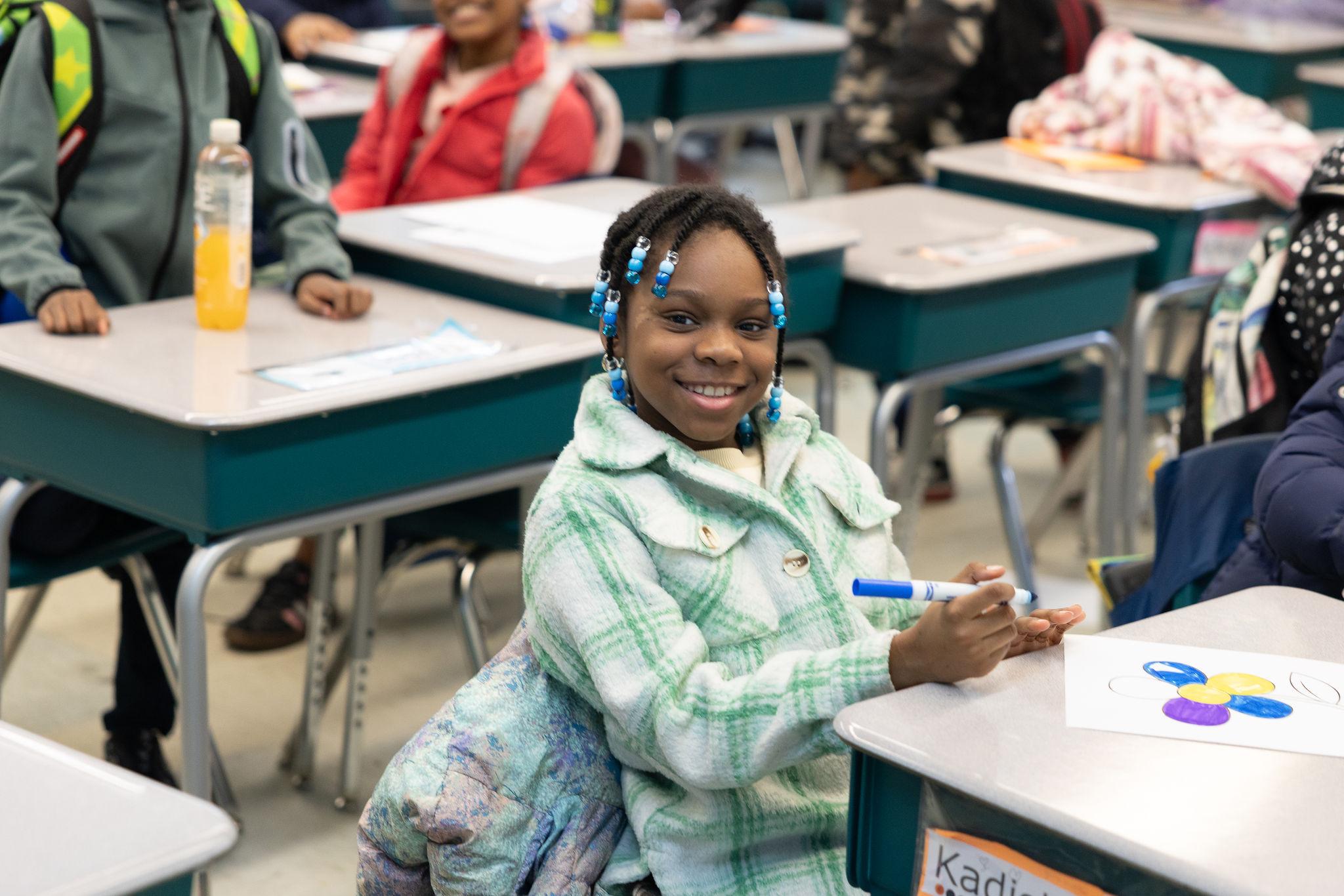 Students working in classroom