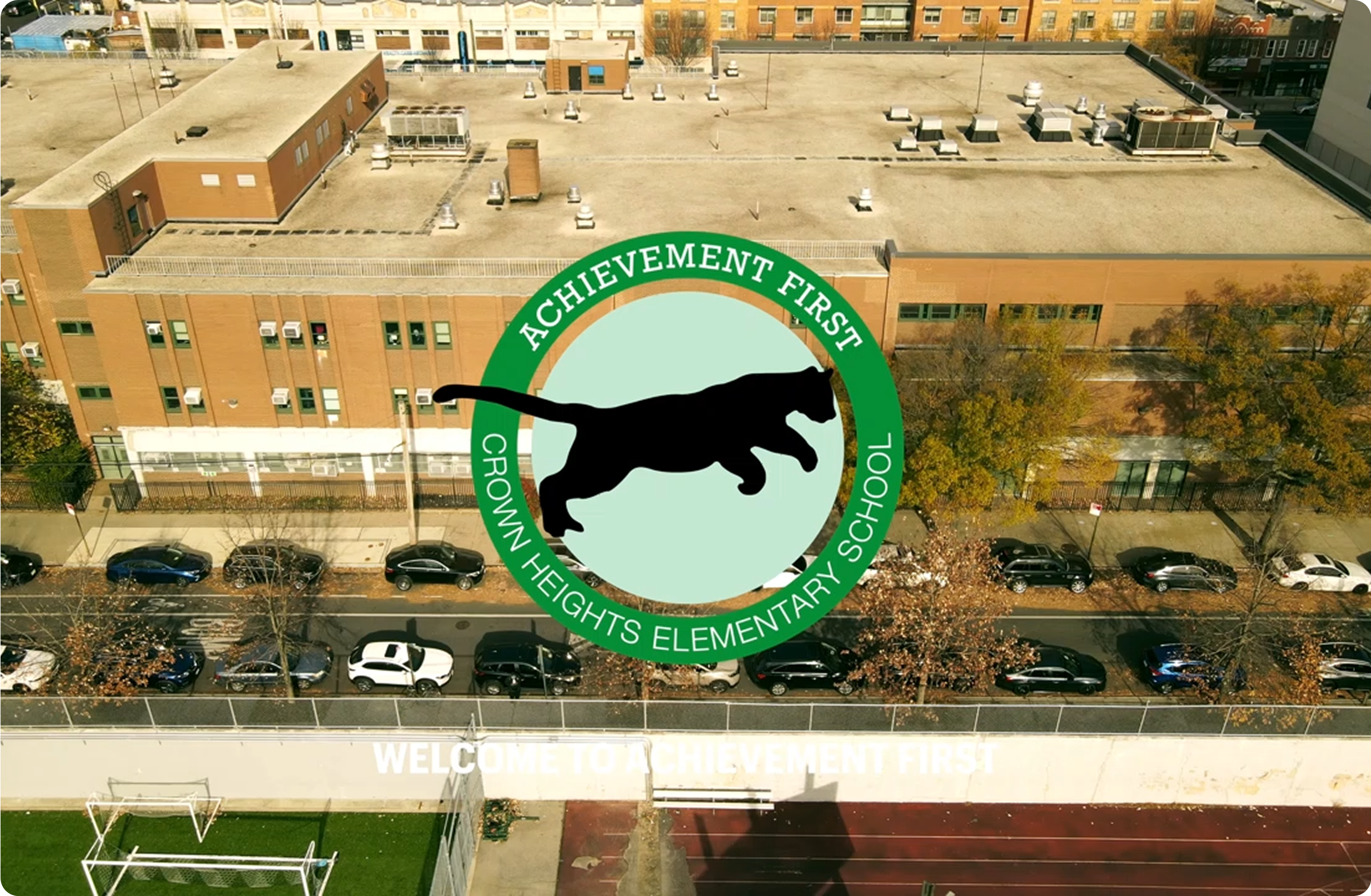 Aerial view of Achievement First Crown Heights Elementary School